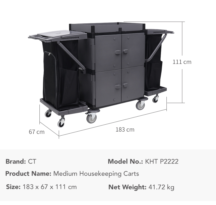 19999789.jpg CT Housekeeping Cart-Standard - Cleanic Cleaning Equipment